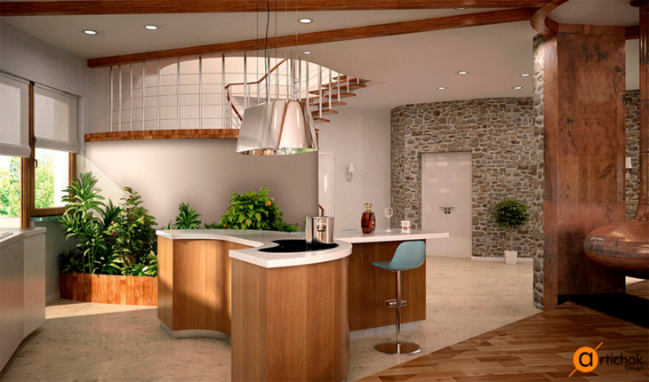 Интерьер круглого дома в эко-стиле - Art-i-chok-17