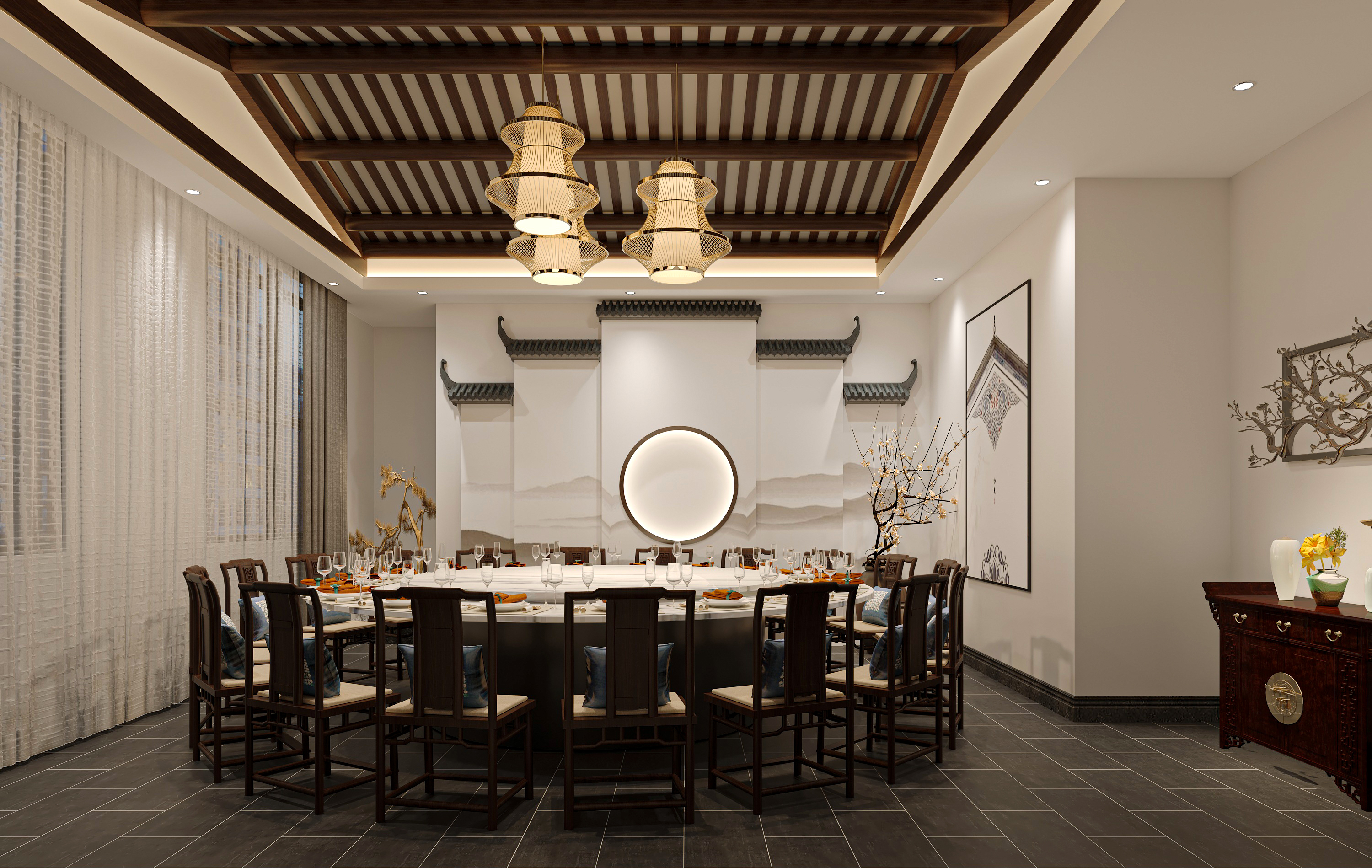 中餐厅设计|徽派建筑古风餐厅-15