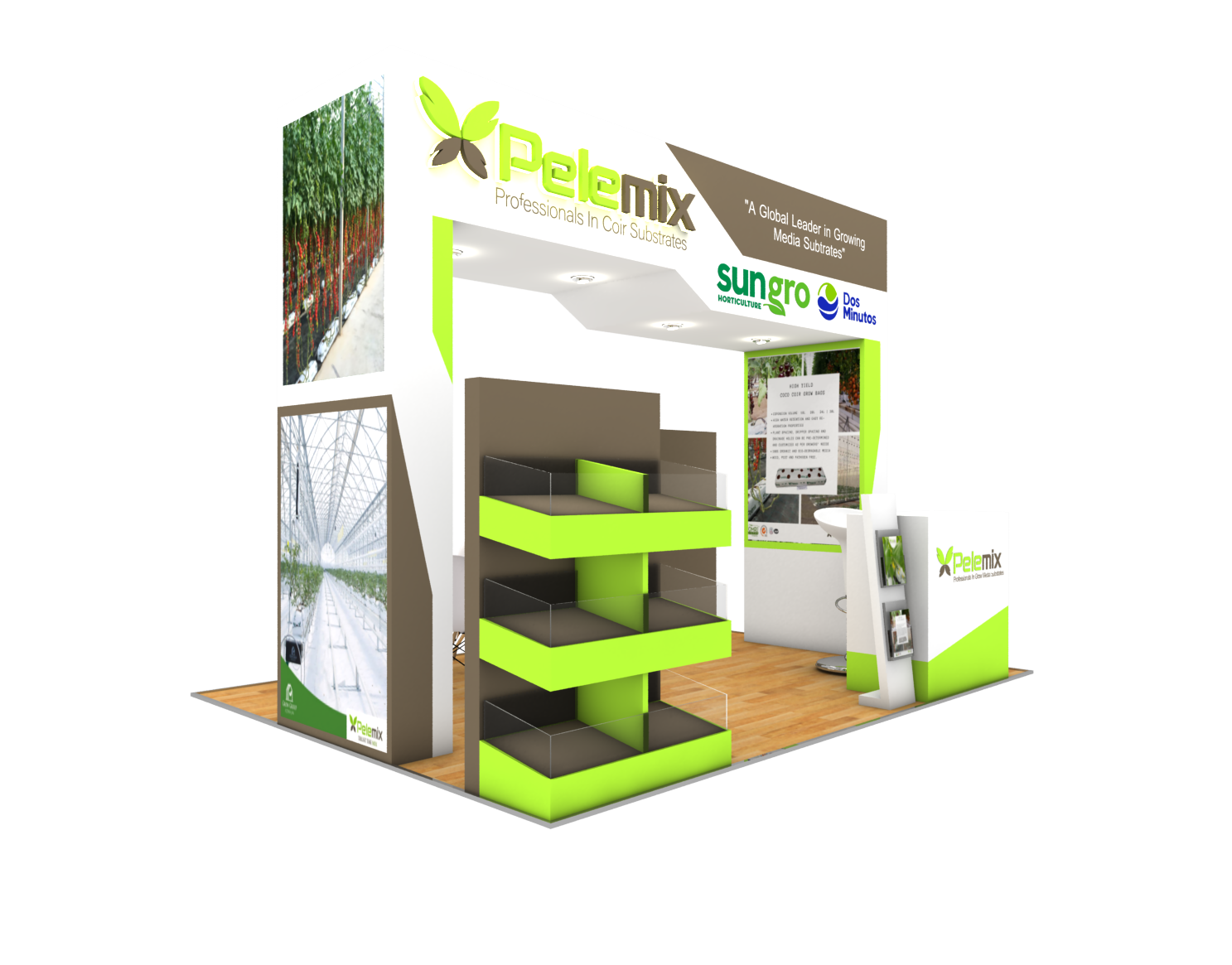 3D booth design and graphic design for its presentation-1