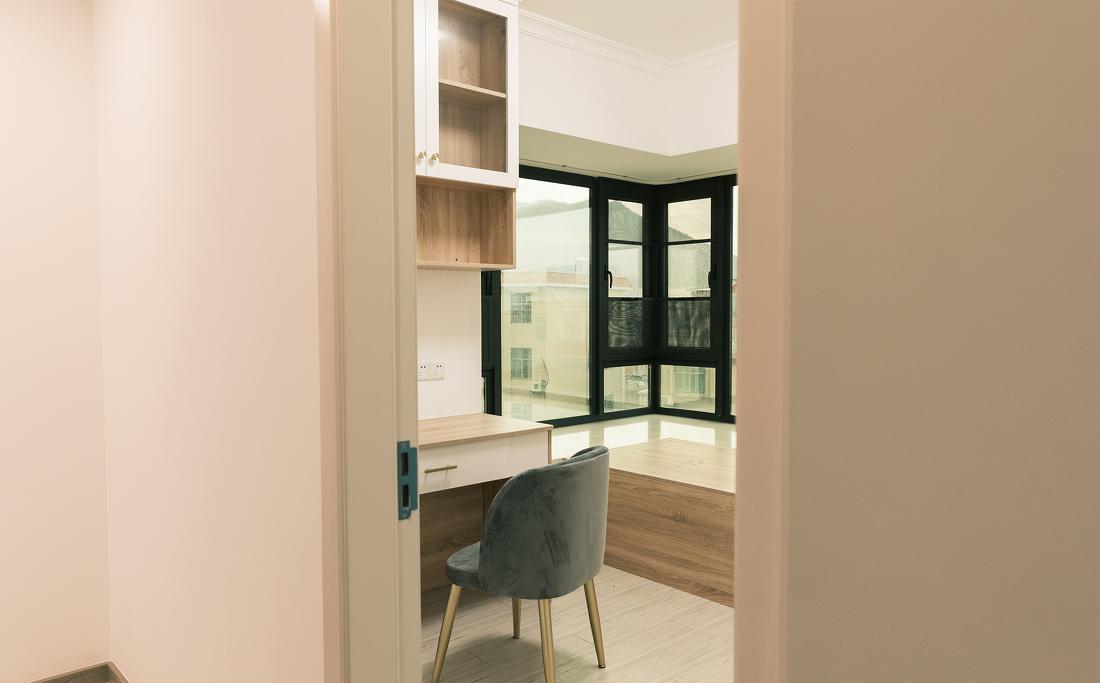 奶杏色客厅与六角形地砖的完美融合-16