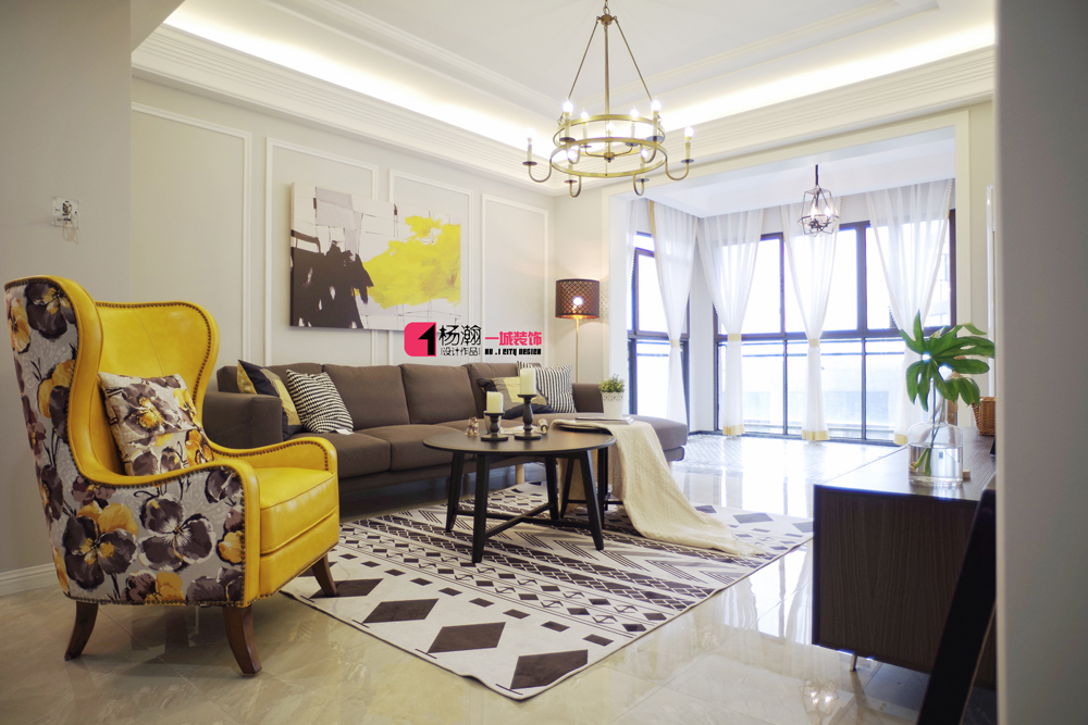 乐山 112m2 简美艺术风，中性摩登灰与湛黄的欢乐颂-20