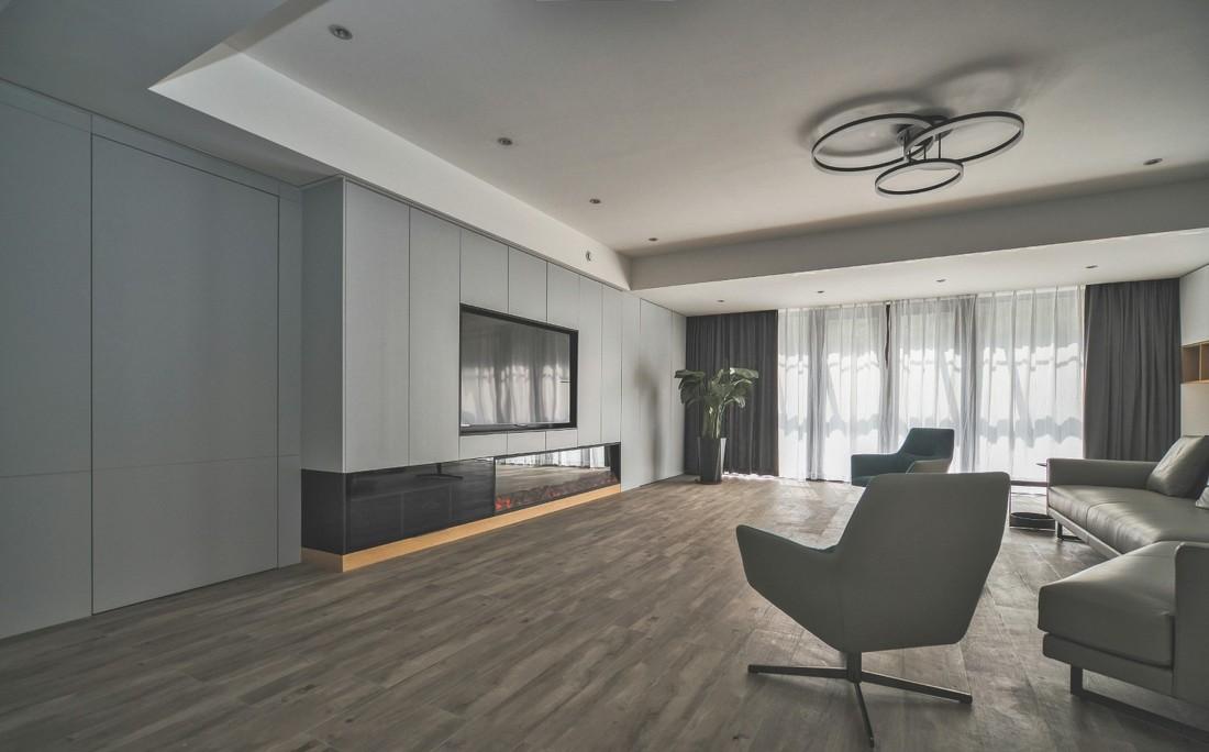 245㎡现代简约大平层,藏蓝美式卫浴柜成焦点-20