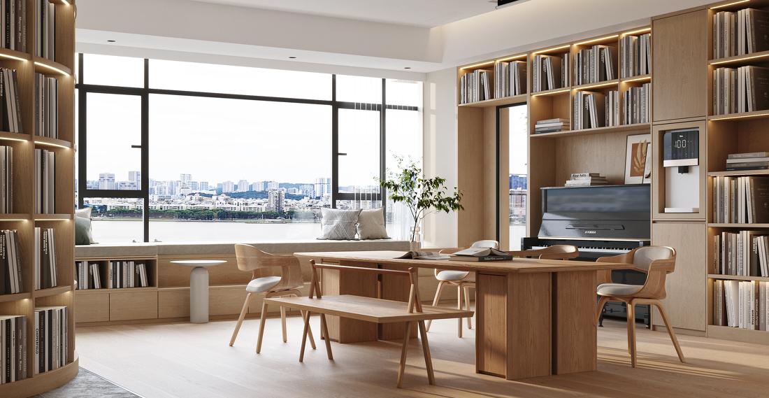 家庭式图书馆住宅设计丨本森设计-4