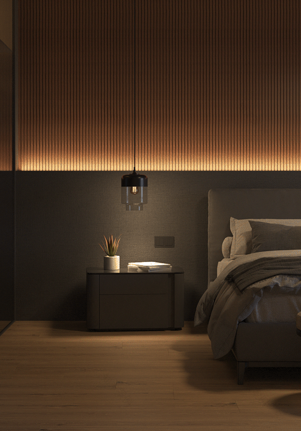 Dark bedroom in a foggy day | Interior Visualization-9