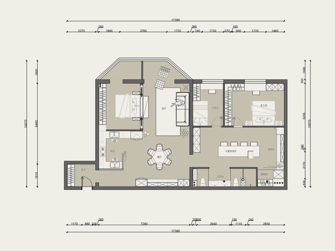 新作速递 | 137㎡两居改三居，打造家庭“第二核心区域”-5
