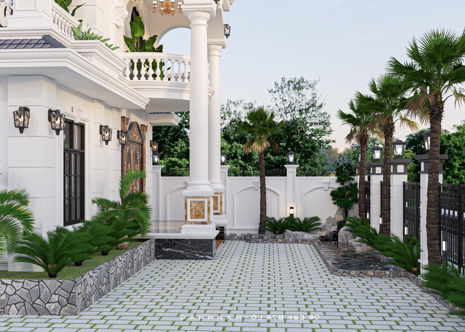 7102. Free Sketchup Villa Exterior Model Download-6