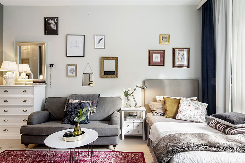 瑞典 29 平米微型公寓 | 酒店式布局，厨房岛台多功能设计-4