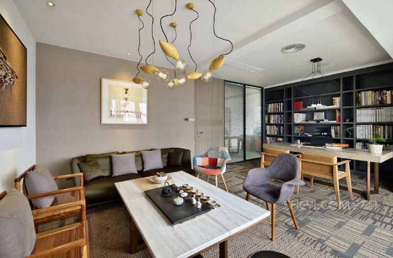 广电兰亭珑府四居室简约风格装修设计-4