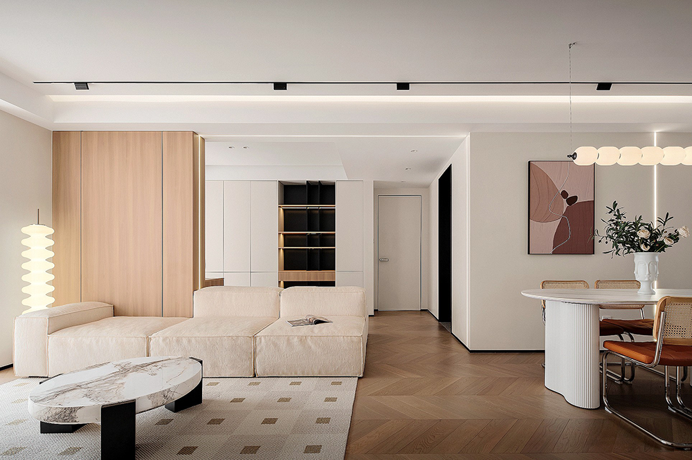 南京·棠宁府简约奶油艺术漆住宅丨中国南京丨大漠设计-16