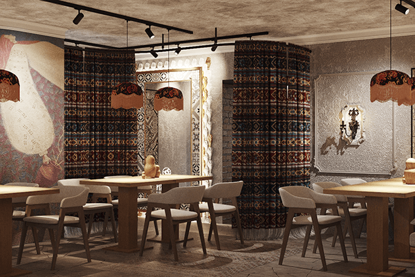НАСЛЕДЗЬЕ（HERITAGE）餐厅室内设计项目丨白俄罗斯维捷布斯克丨Maryia Matsiash （ANIKIИA）-32