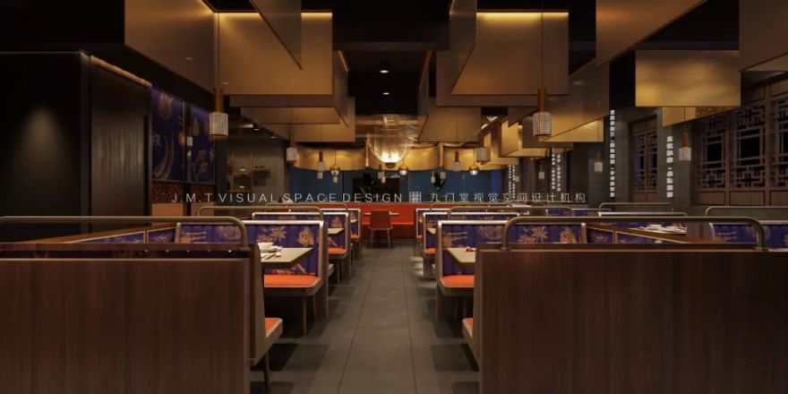 故宫红遇见现代橙,“椒兰殿”湘菜餐厅的视觉盛宴-24