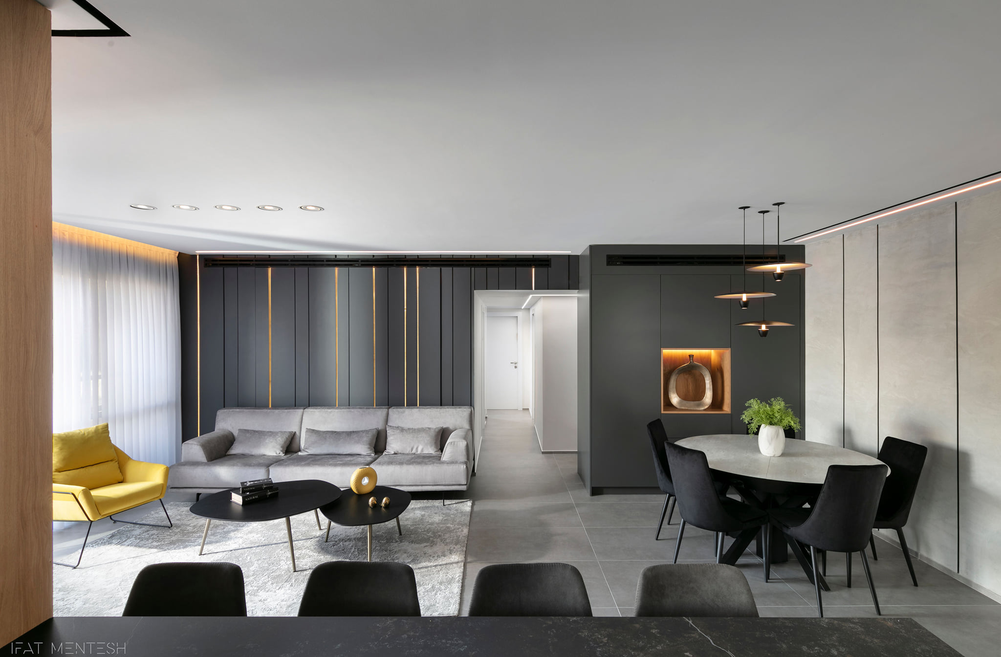 140 平米公寓，水泥板客厅展现几何之美-5