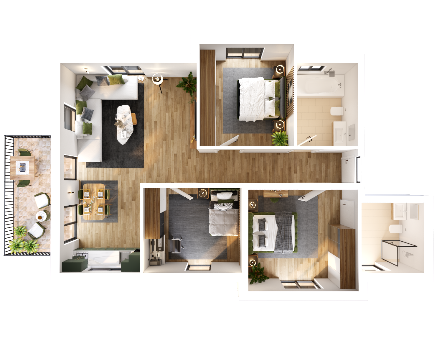 德国住宅开发项目3D户型图与宣传册设计-17