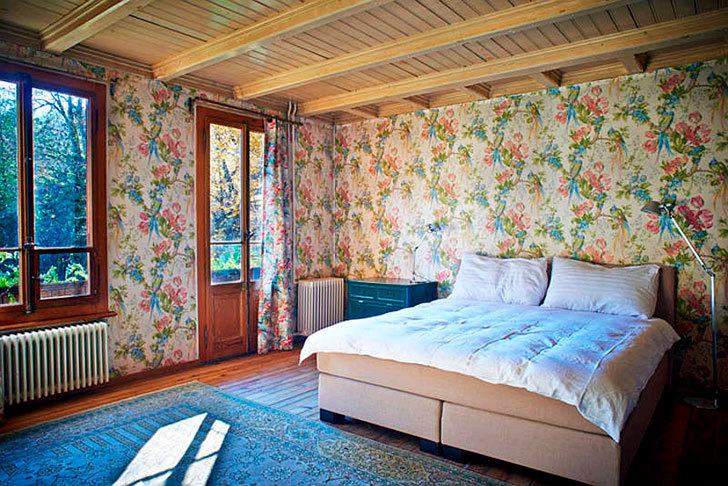 瑞士阿尔卑斯山中的复古花漾木屋-16