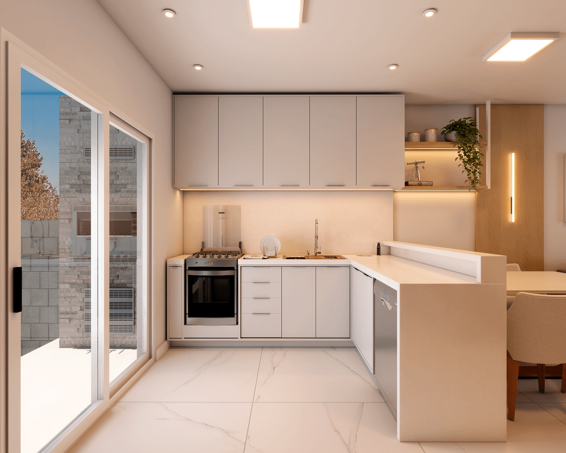 客厅和厨房丨Arquiteta Suzi Cristini-4