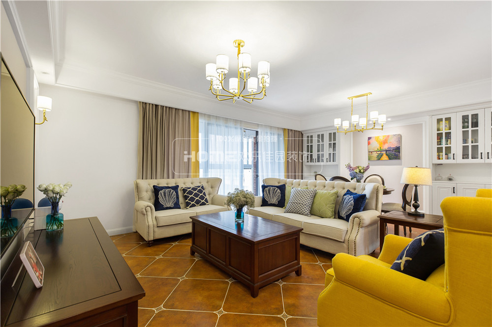 现代美式四口之家,色彩碰撞出的生活浪漫-29