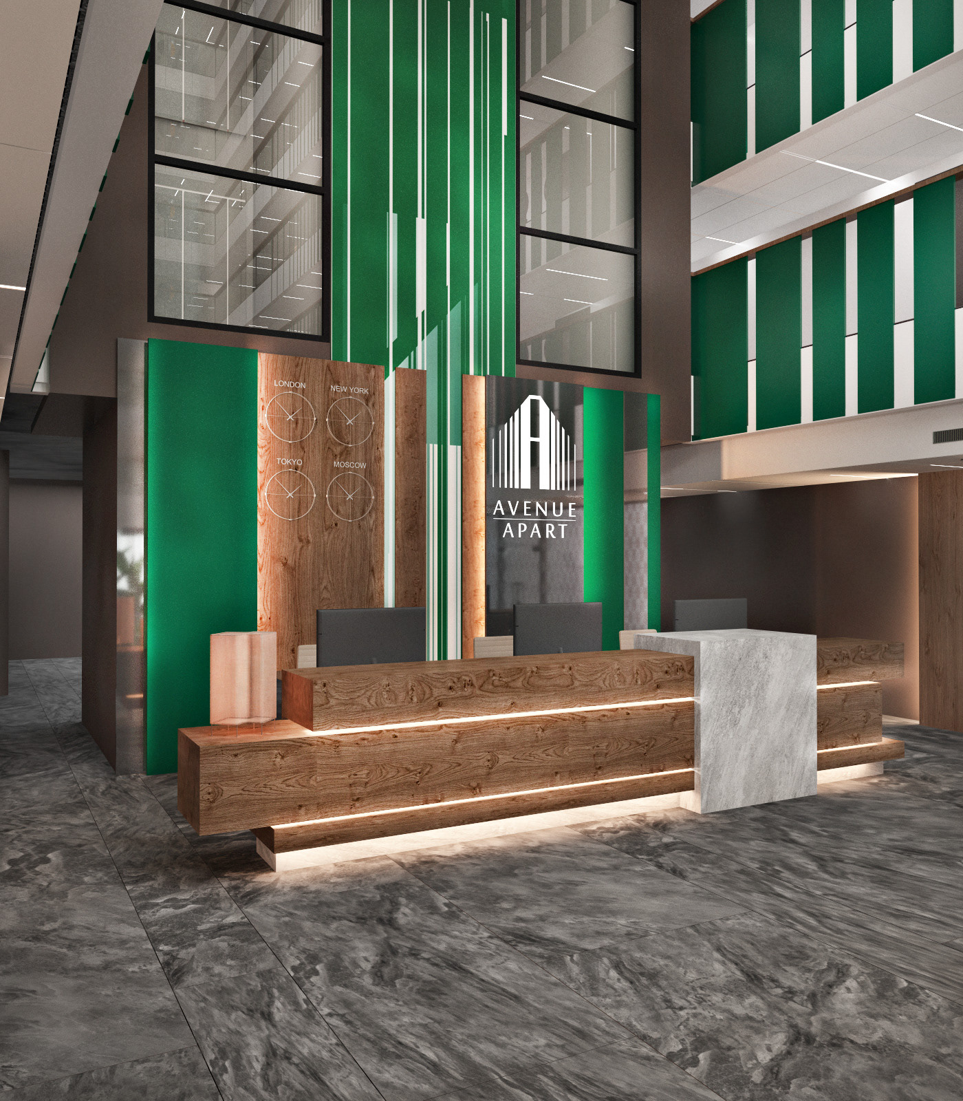 酒店大堂设计丨RedLine 设计工作室-3