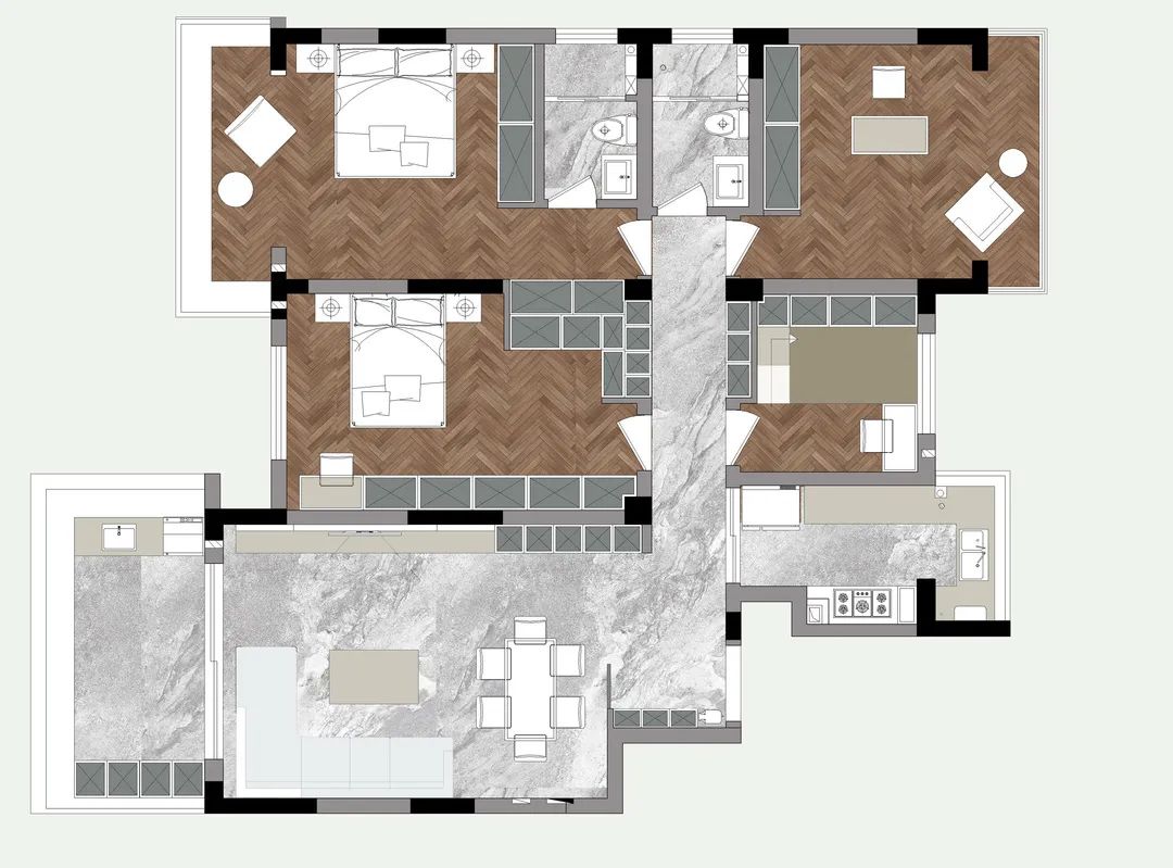 悦湖山院现代轻奢家居设计丨李森-18