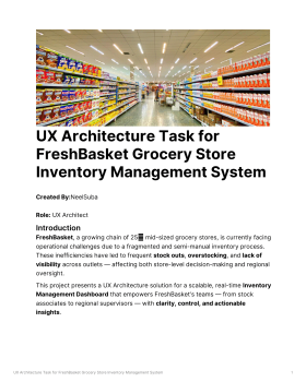 UX Architecture for Inventory Management System