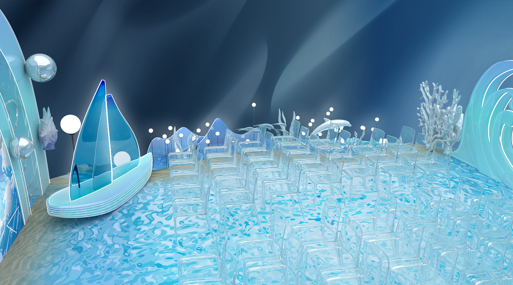 ocean海洋风格艺术馆美陈-5