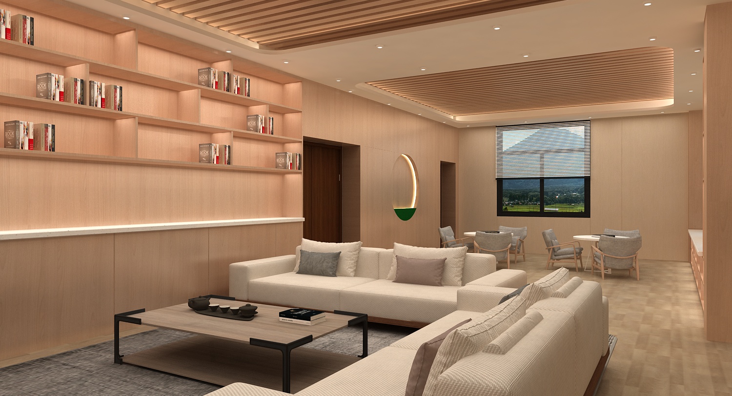 会议接待休息区设计3D效果图-5