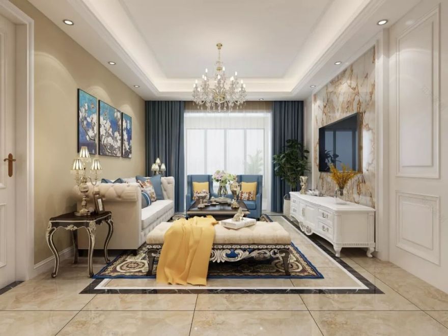 东方城 113㎡简欧风 | 温暖色调与时尚质感的完美融合-14