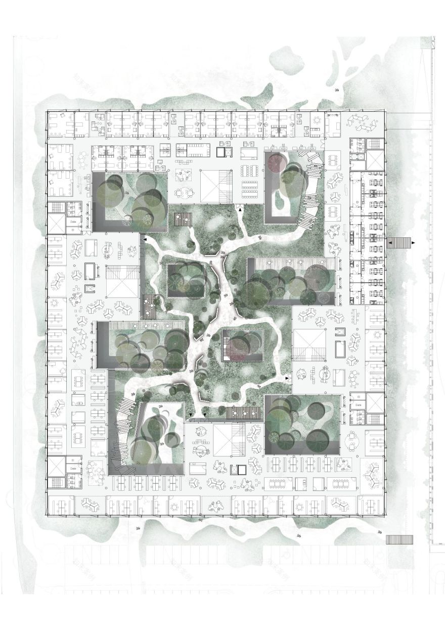 哥本哈根 Steno 糖尿病中心 | 融入自然的疗愈空间-35