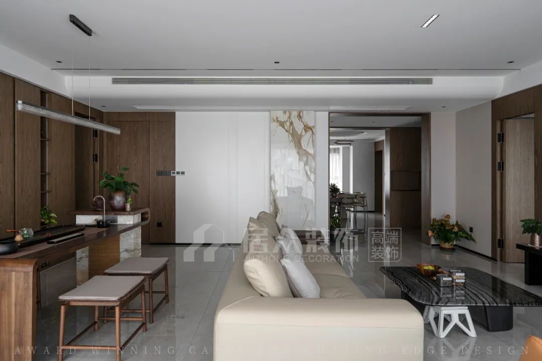 全案案例|绿洋湾191㎡现代平层，宁静舒适的旅居空间-29