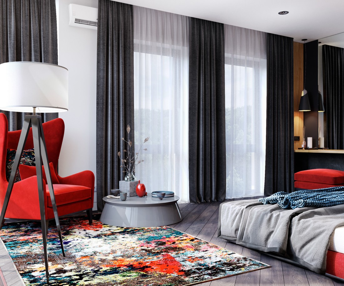 乌克兰 116㎡惊艳红色时尚美宅-26