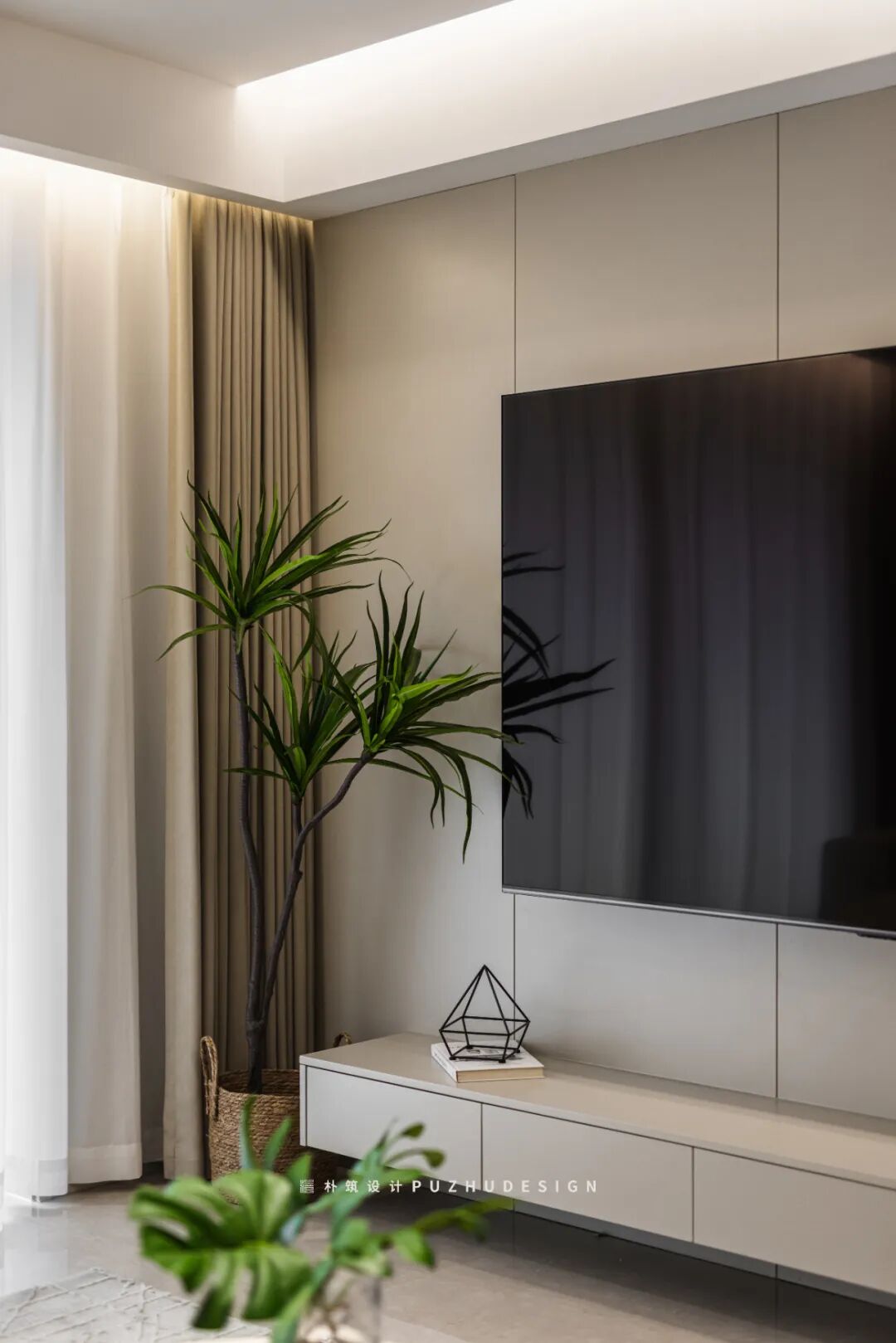 PUZHU朴筑设计|温馨奶咖色，现代奶油风-0