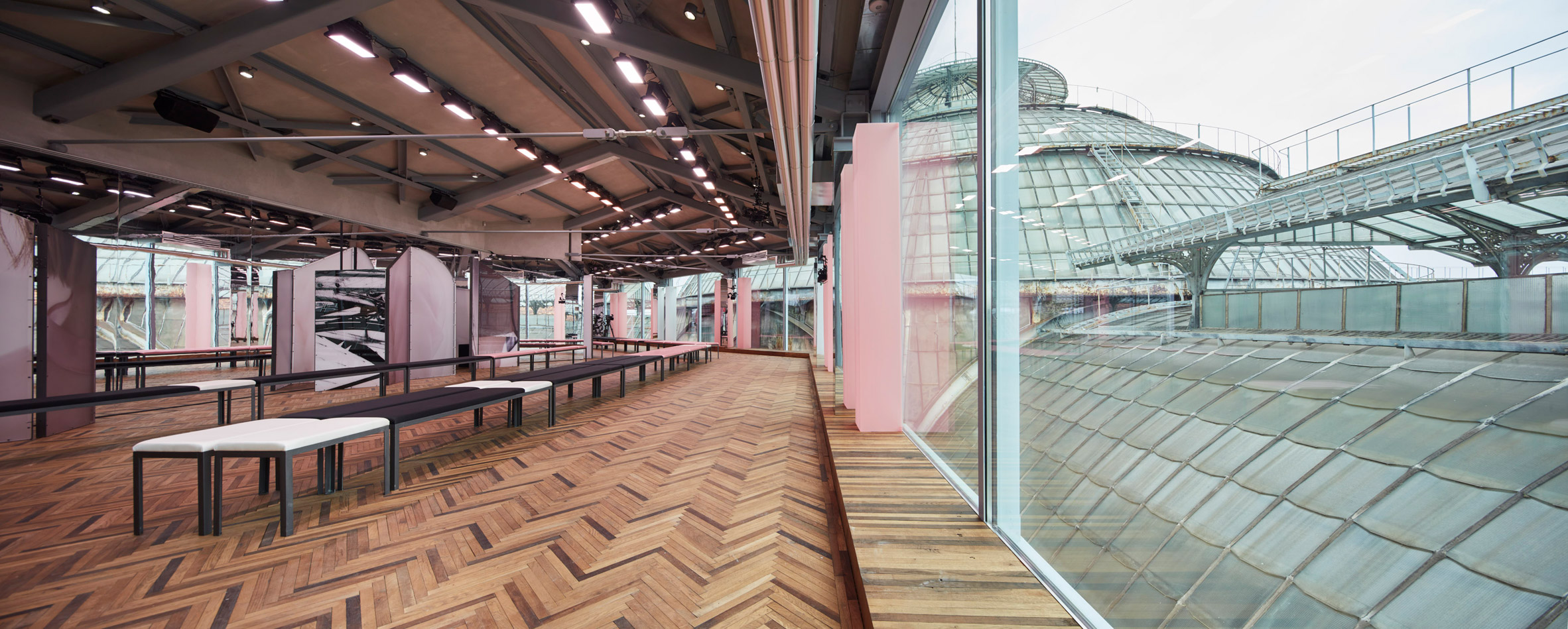 AMO uses mirrors and millennial pink to create a disorientating catwalk for Prada's debut Resort show-5