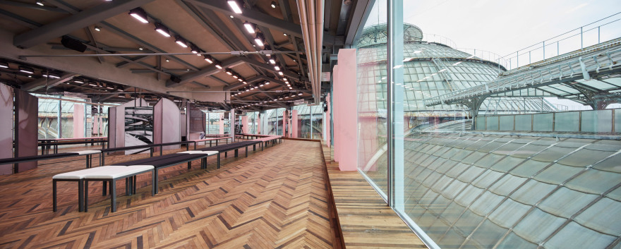 AMO uses mirrors and millennial pink to create a disorientating catwalk for Prada's debut Resort show-5