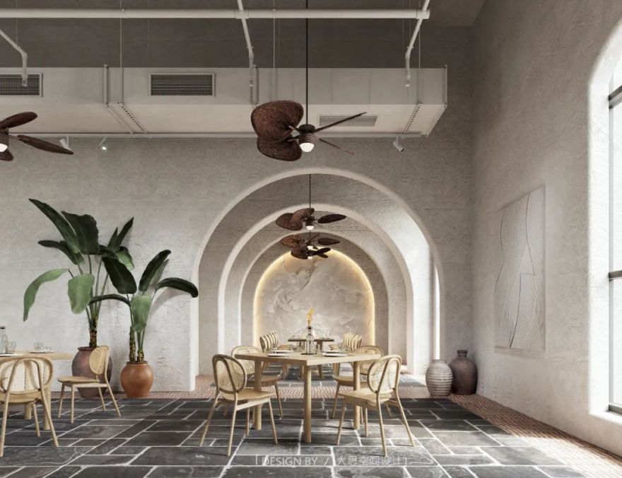 室内度假风餐厅设计丨中国武汉丨润禾田商业空间设计-35