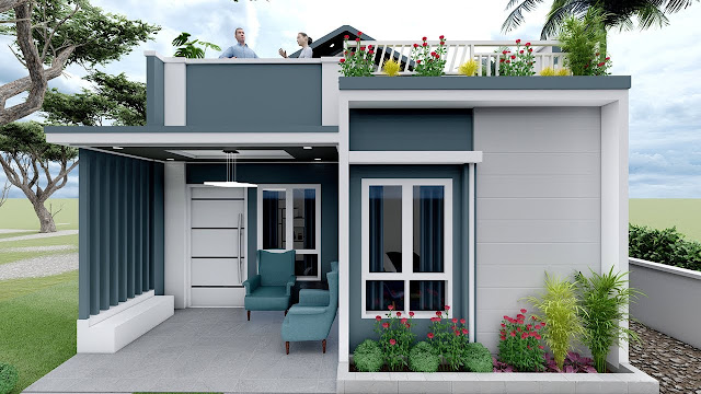 54 SQM小房子带屋顶露台3卧室设计-7