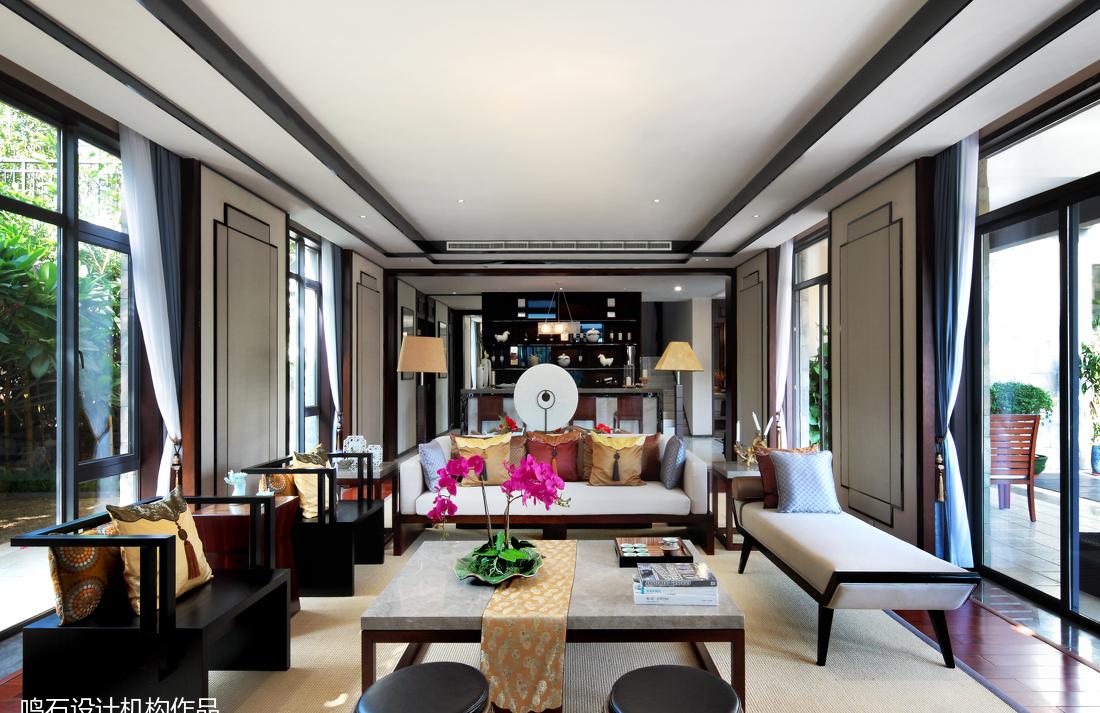 鸣石设计机构丨别墅丨鸣石(国际)设计机构(新中式)-5