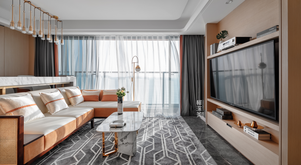 双月湾度假屋 · 现代简约,融入夕阳橙与海洋蓝的活力空间丨中国惠州丨柯深美（深圳）室内设计有限公司-2