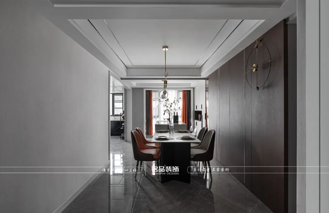 橙灰空间 · 160 方现代平层设计丨铭品装饰-23