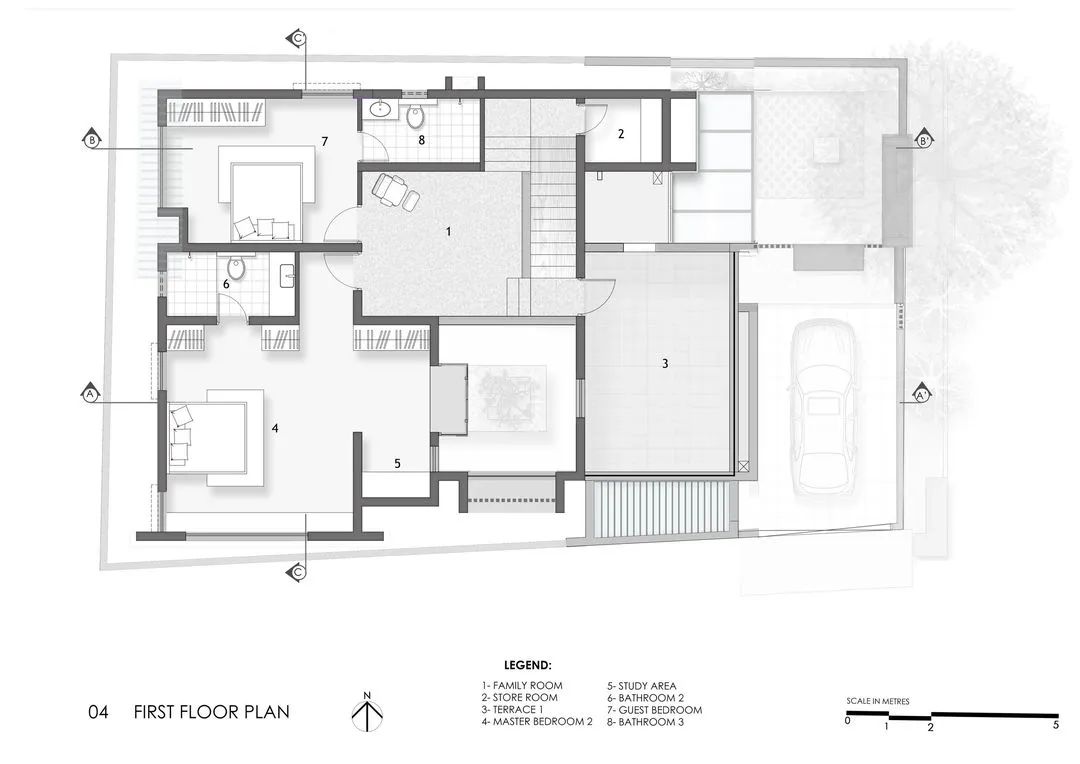 有两个庭院的房子丨印度班加罗尔-28
