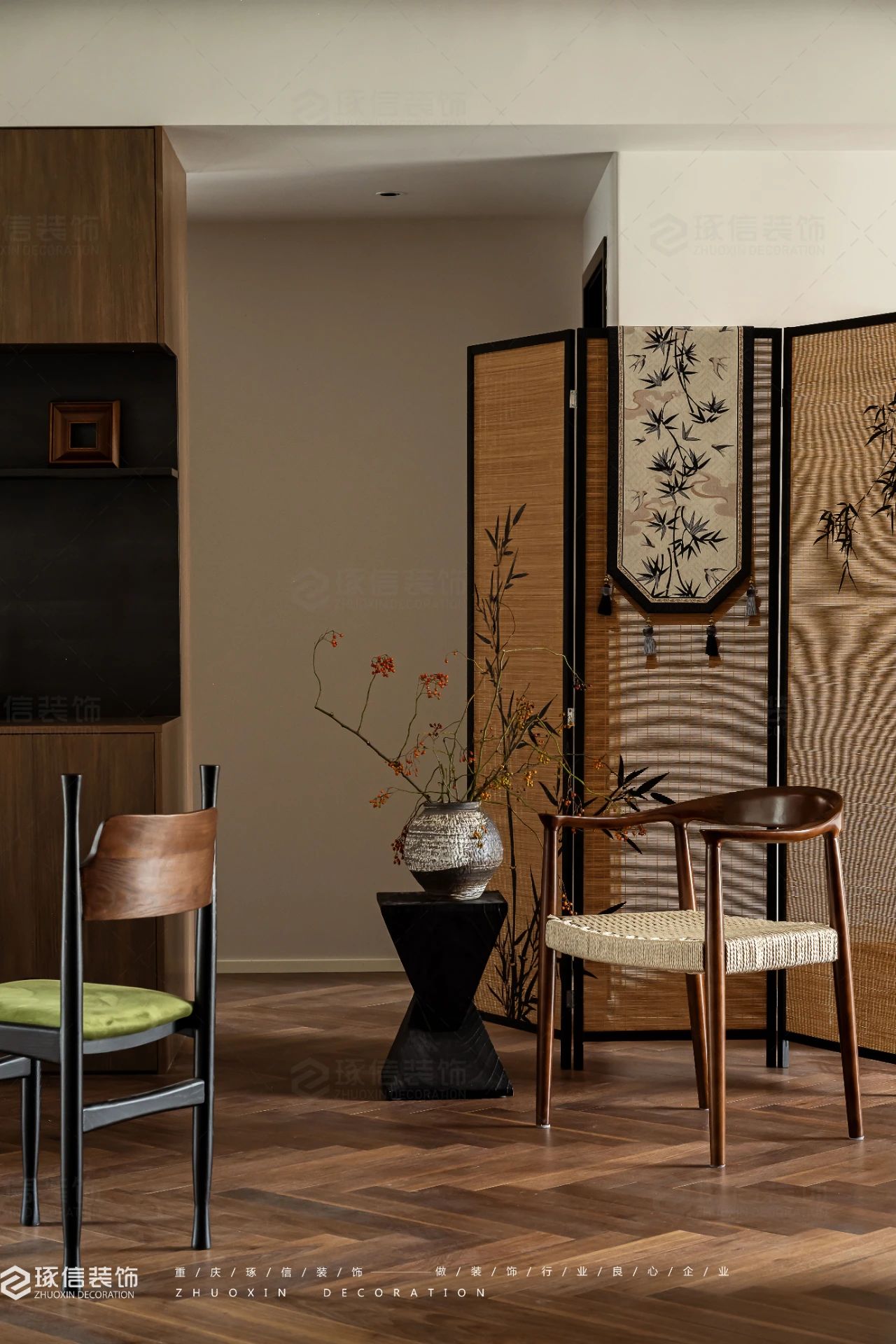 95 平复古风个性自在住宅丨琢信装饰-5