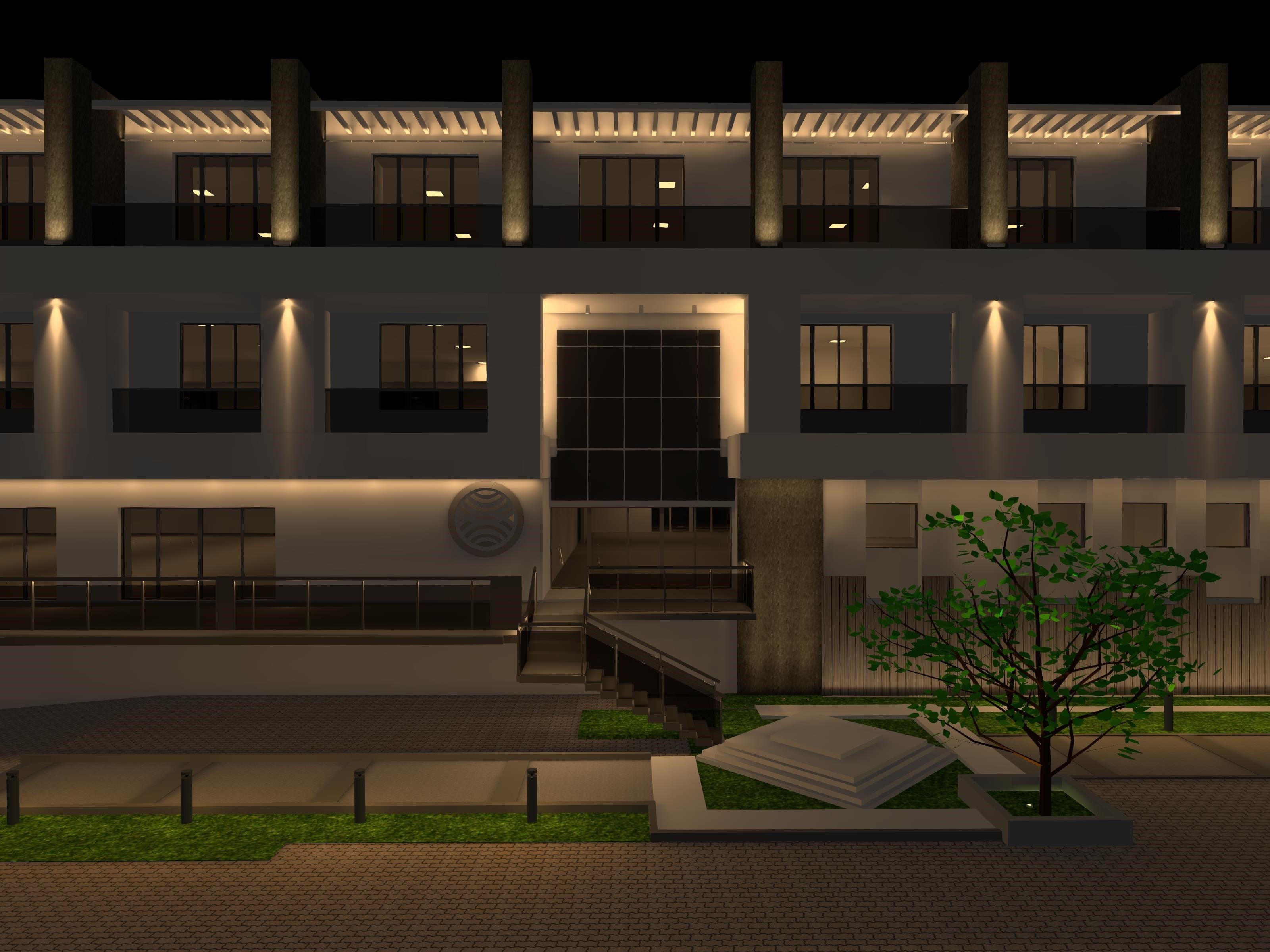 Aroma 1 - Main Building Hotel Facade Lighting Design-8