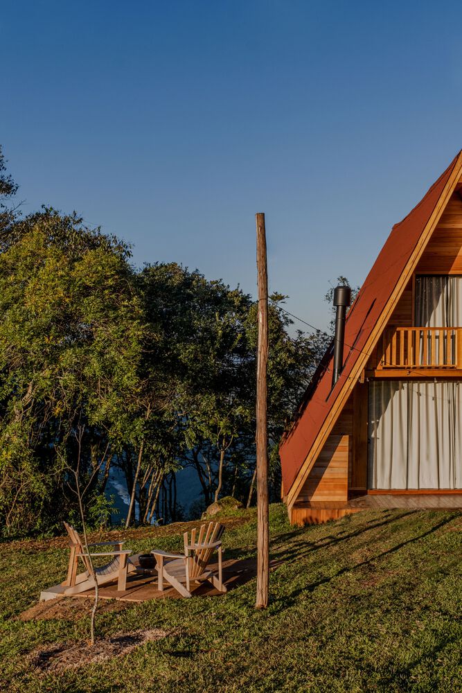 巴西 Pinto Bandeira 自然景观中的 La Pinta Chalets-33