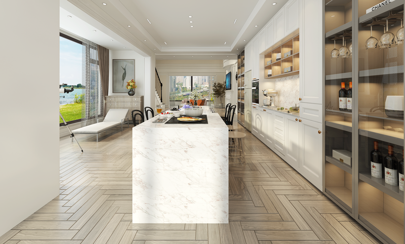 浪漫简约法式白色系一二层空间设计-13