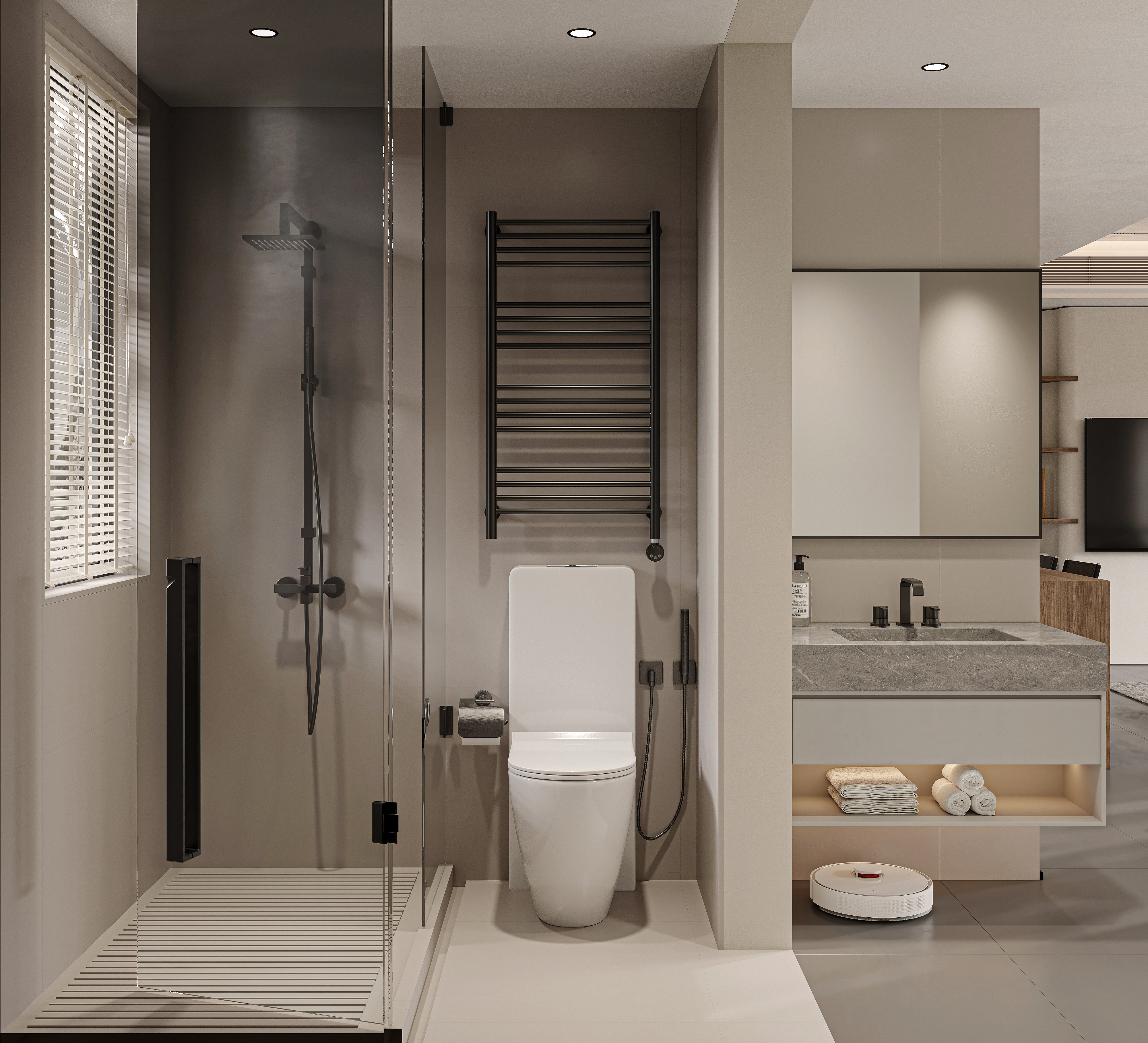 现代客餐厅 厨房 卫生间 空间表现-2