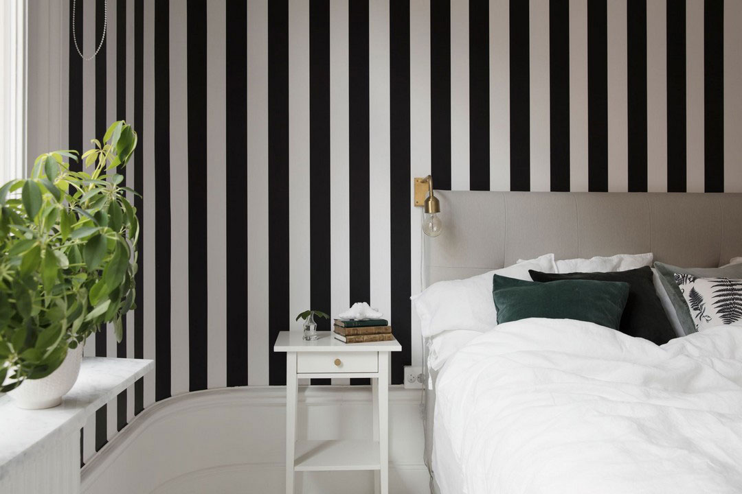 瑞典公寓 | 黑白条纹卧室的温馨北欧风-7