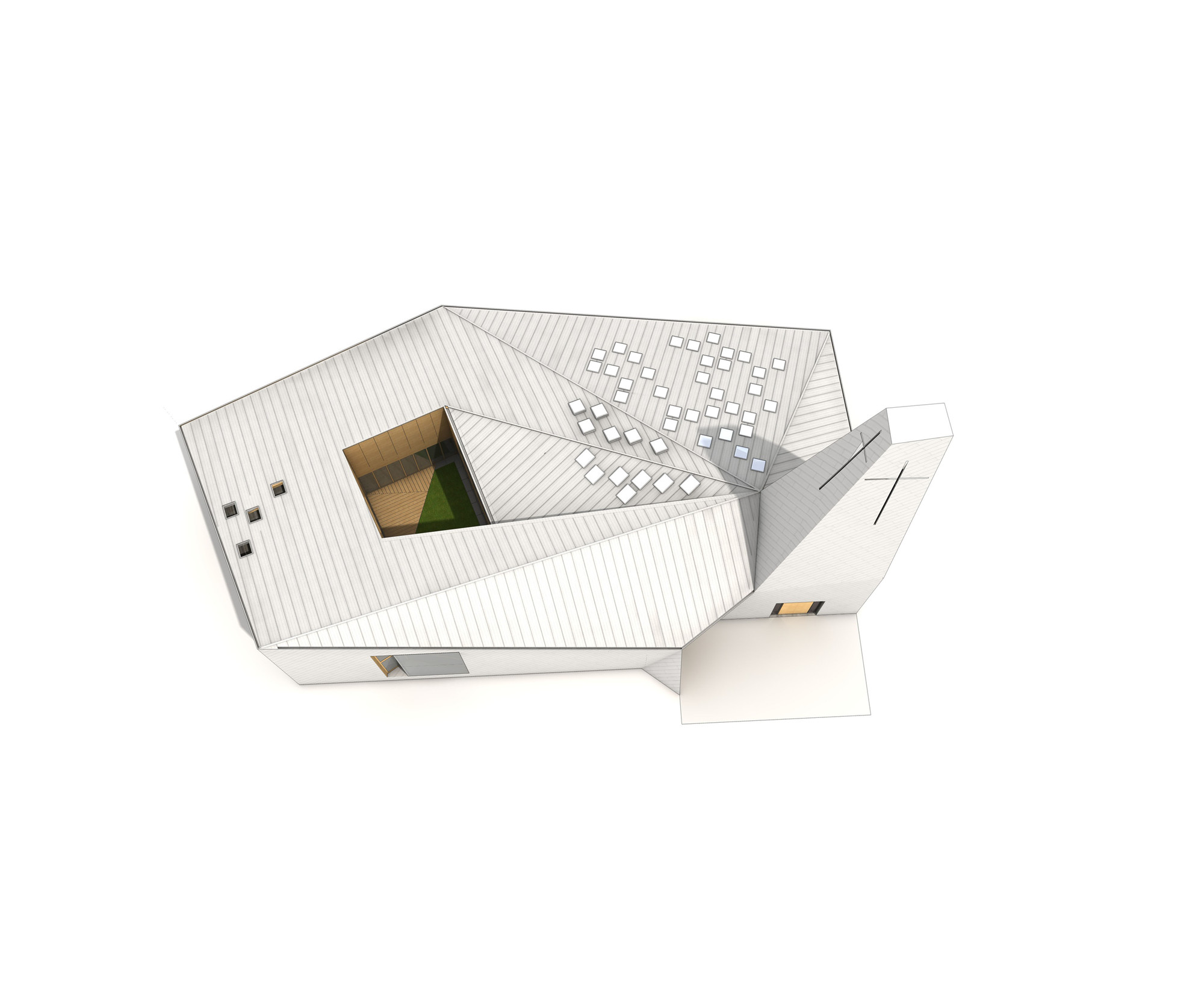 折叠 zinc 外壳中的宁静圣所——法国 Ensemble Pastoral Catholique 教堂设计-60