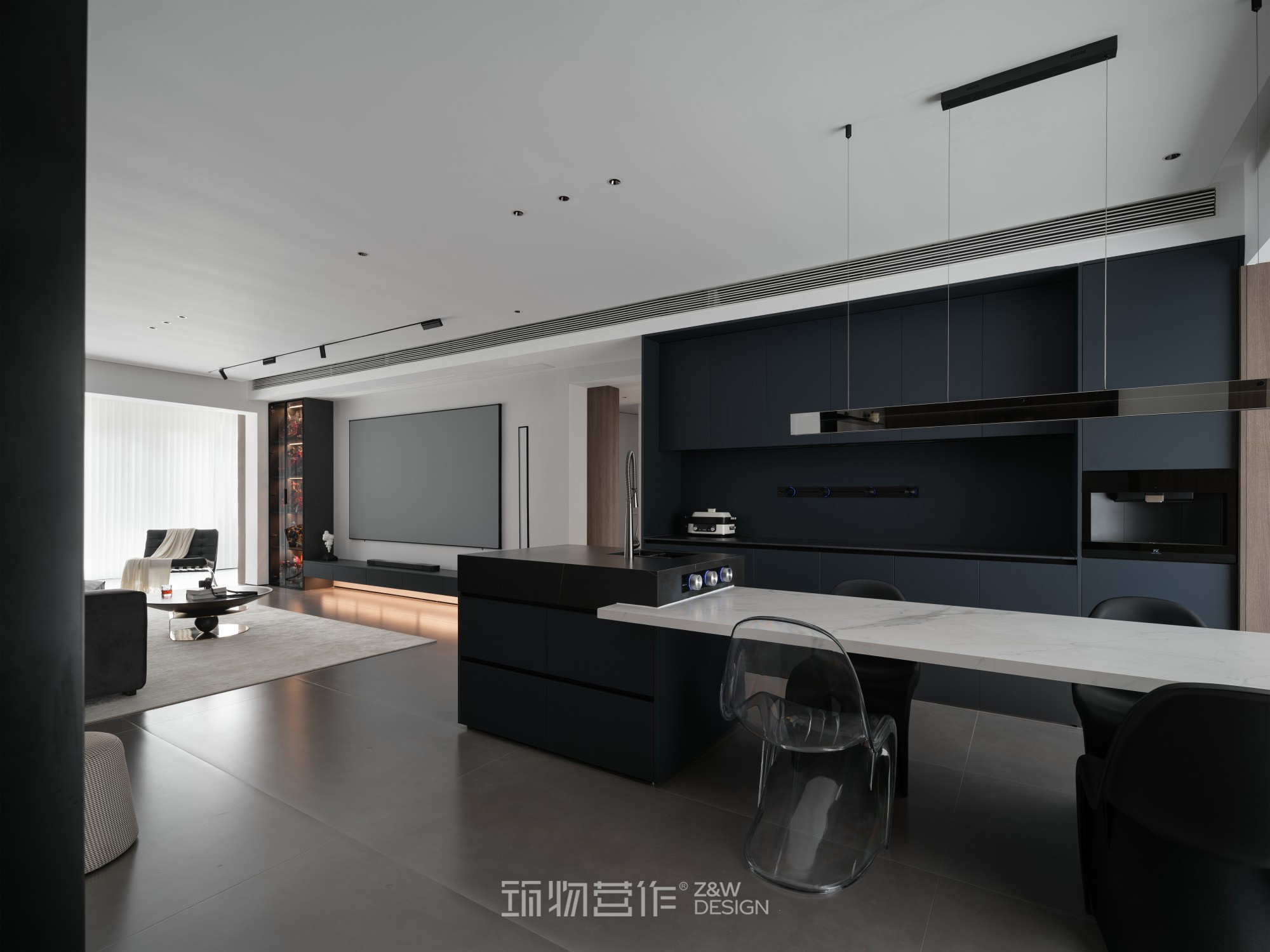 筑物营作实景|180㎡暗调极简婚房设计-26