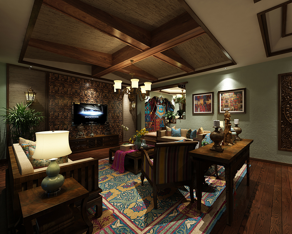 新中式 中式古典 奢华家装别墅样板房-12-17