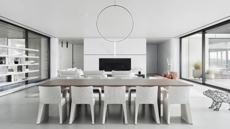 乌克兰现代极简白的居住空间-23