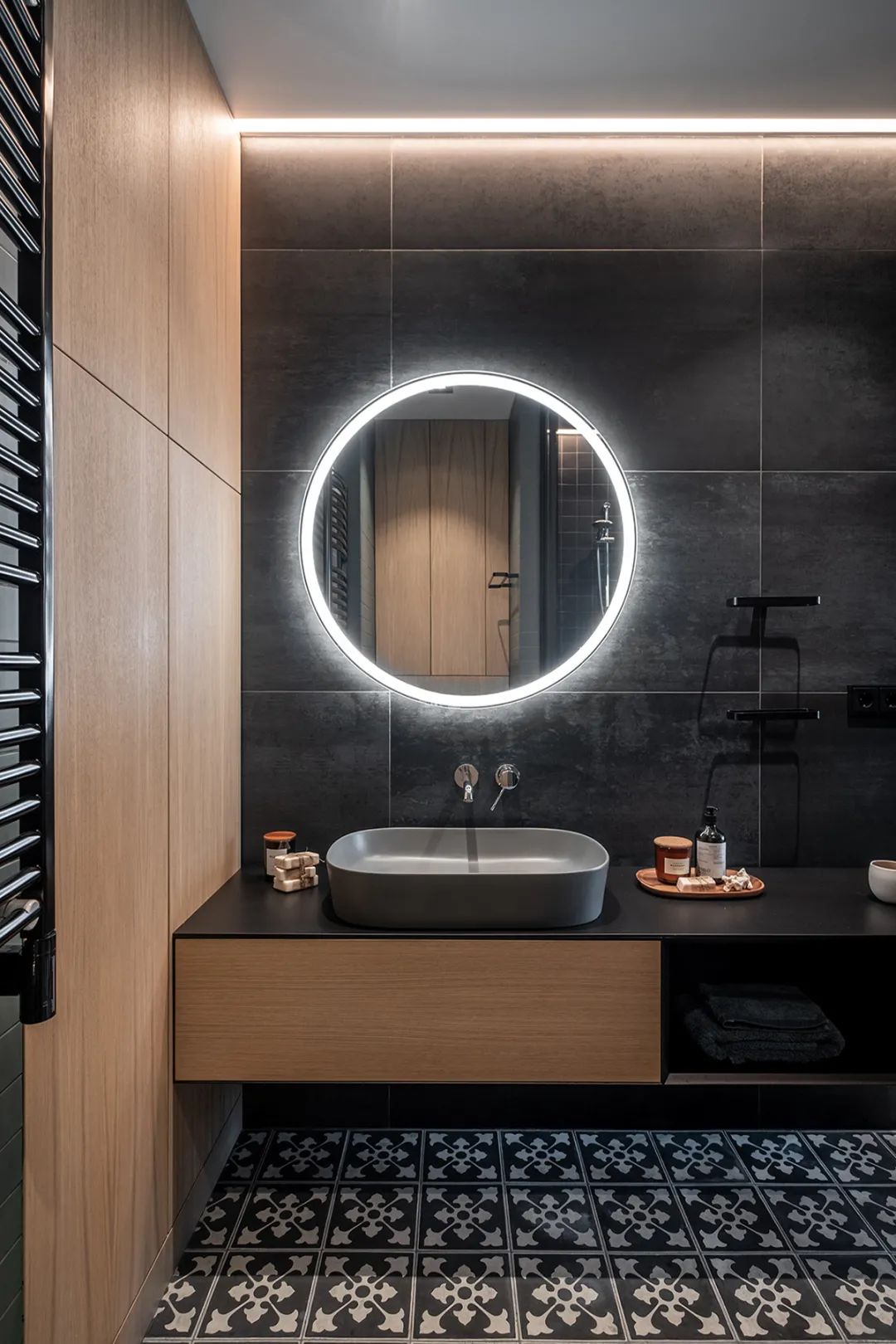 莫斯科 66㎡莫兰迪简约风公寓,玻璃隔断打造开放式空间-28