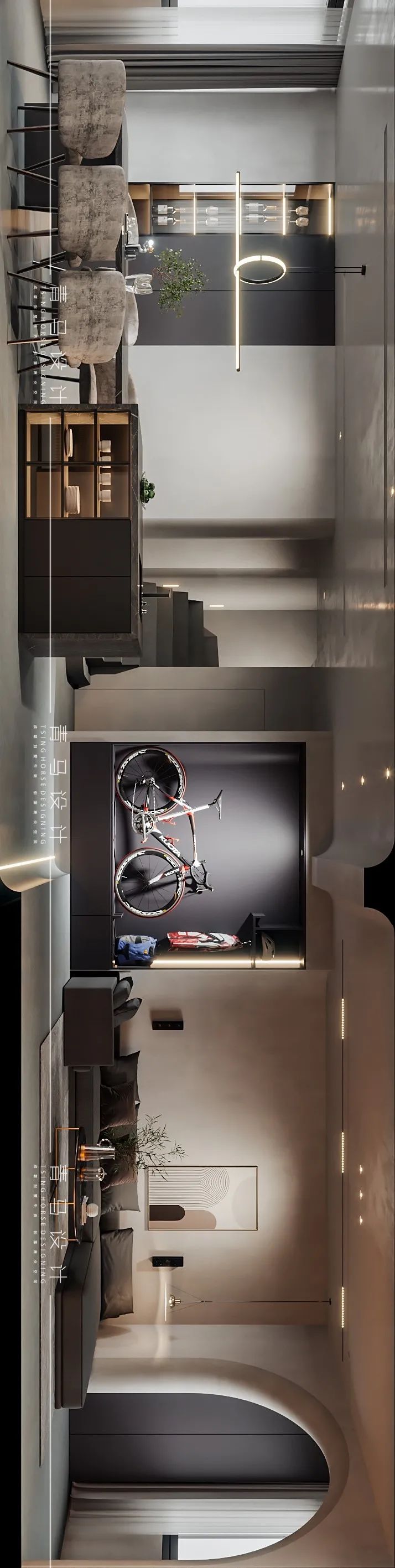 龙湖香醍国际顶楼复式设计丨青马别墅空间设计-38